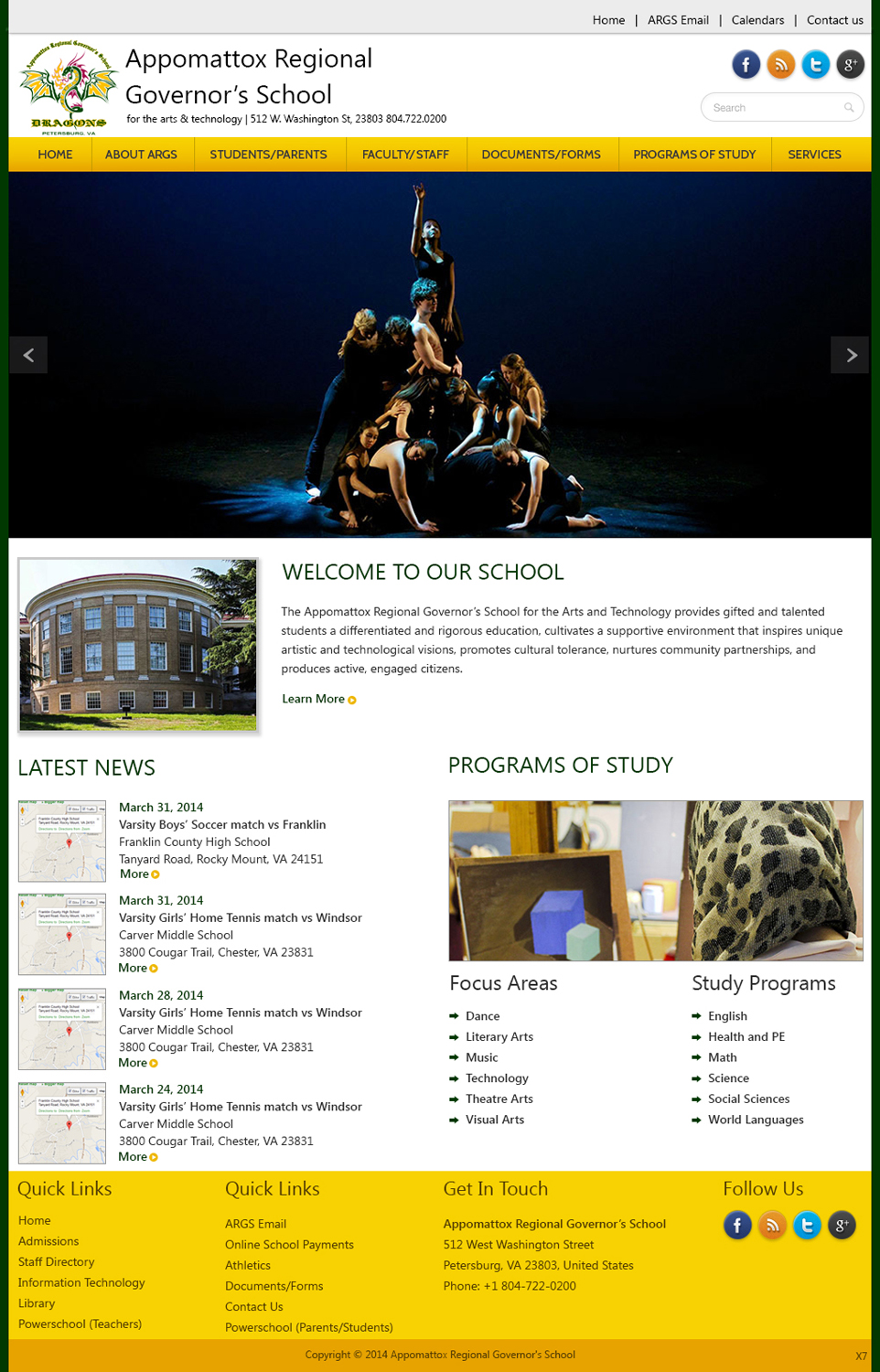 Wordpress Design by pb for Appomattox Regional Governor's School | Design #3429932