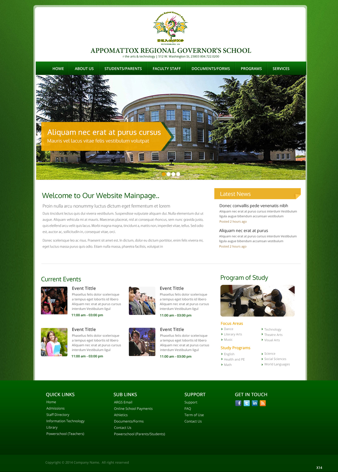 Wordpress Design by pb for Appomattox Regional Governor's School | Design #3429935