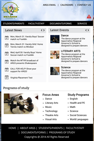 Design Wordpress par pb pour Appomattox Regional Governor's School | Design : #3452366