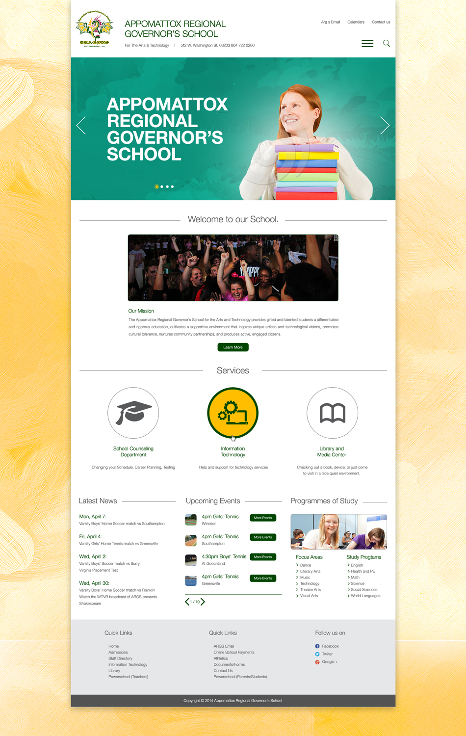 WordPress-Design von Impressive Sol für Appomattox Regional Governor's School | Design #3459986