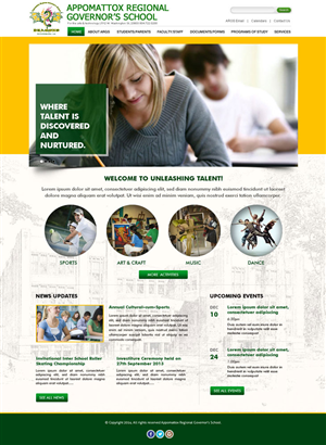 Wordpress Design by Vblue for Appomattox Regional Governor's School | Design: #3491394