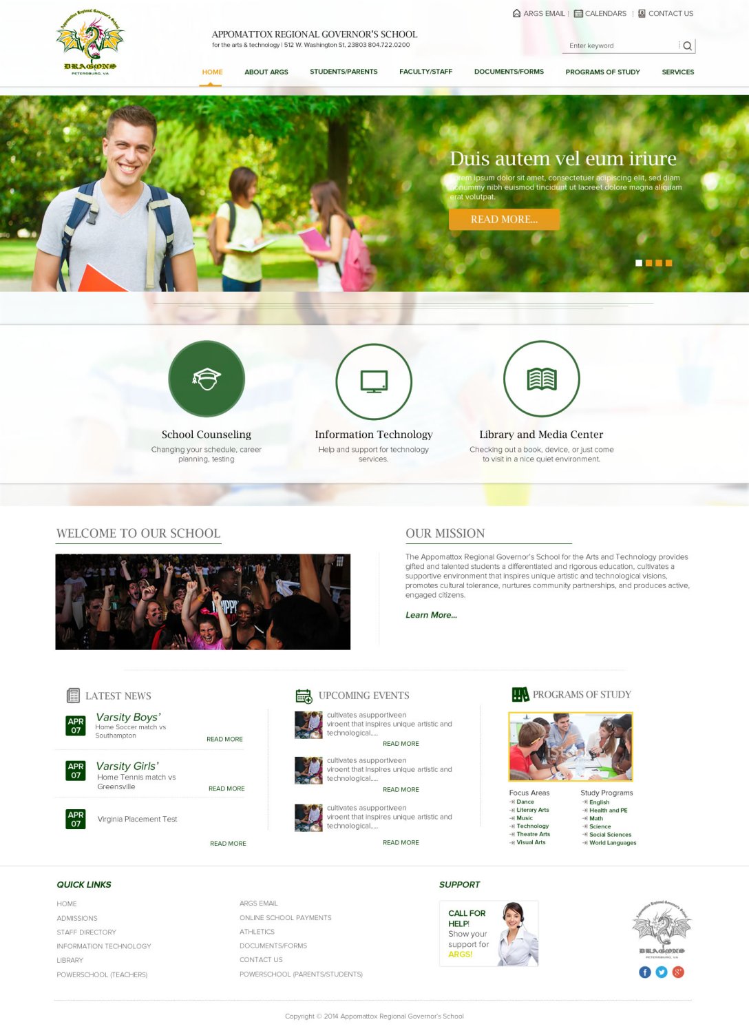 Wordpress Design by TechWise for Appomattox Regional Governor's School | Design #3469426