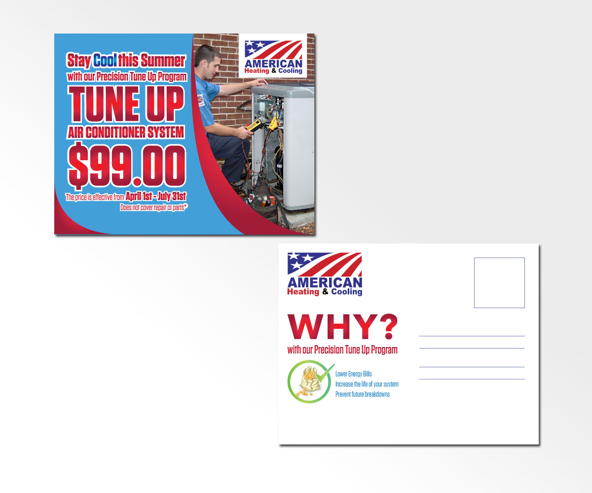Postcard Design by mcoco for American Heating & Cooling, LLC | Design #3522846