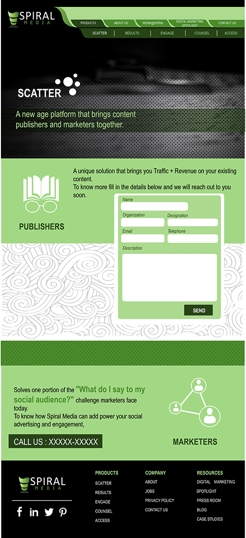 Wordpress Design by Anuja Kanani for Spiral Content Solutions Pvt Ltd | Design #3445699