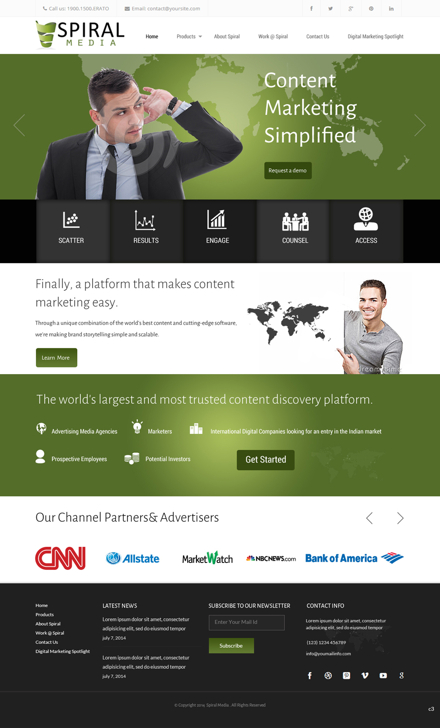 Wordpress Design by pb for Spiral Content Solutions Pvt Ltd | Design #3438753