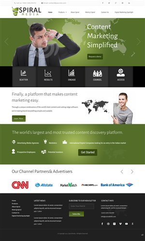 Wordpress Design by pb for Spiral Content Solutions Pvt Ltd | Design: #3438753
