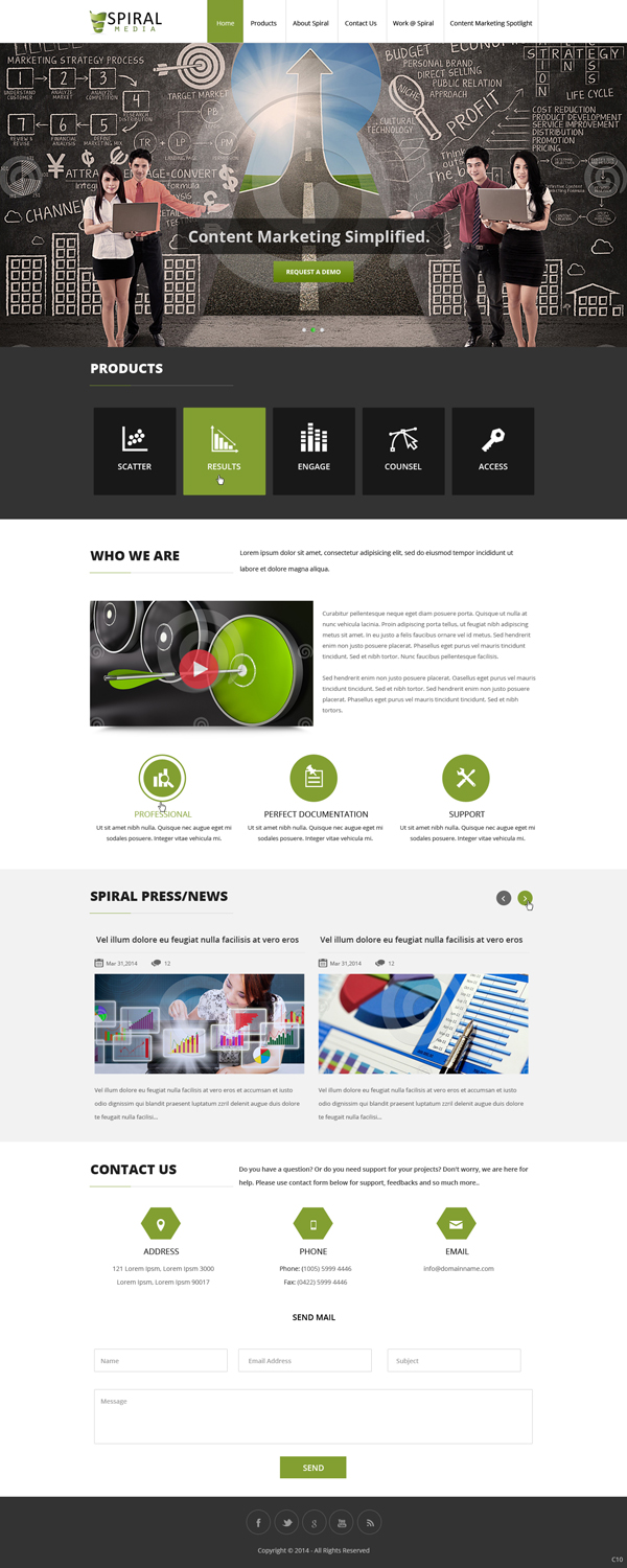 Wordpress Design by pb for Spiral Content Solutions Pvt Ltd | Design #3438759