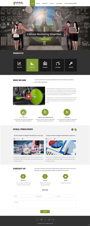 Wordpress Design by pb for Spiral Content Solutions Pvt Ltd | Design: #3438759