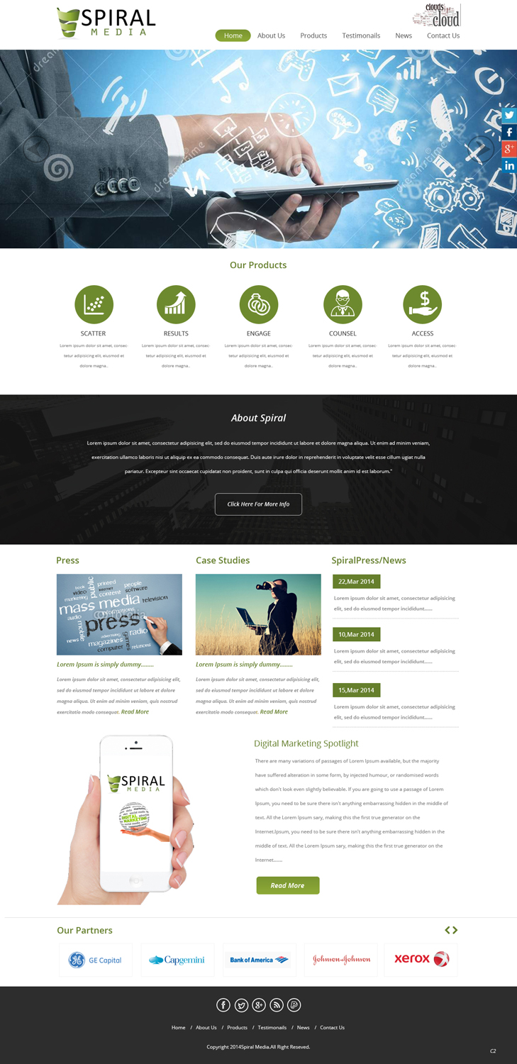 Wordpress Design by pb for Spiral Content Solutions Pvt Ltd | Design #3438777