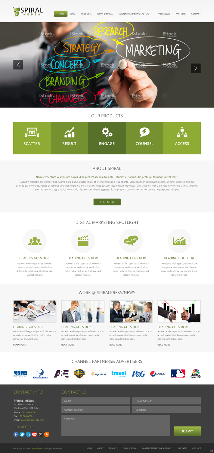 Wordpress Design by pb for Spiral Content Solutions Pvt Ltd | Design #3445261