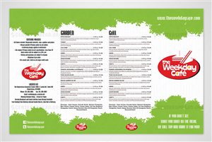Menu Design by CENTERSPREAD for The Weekday Cafe | Design: #3534951