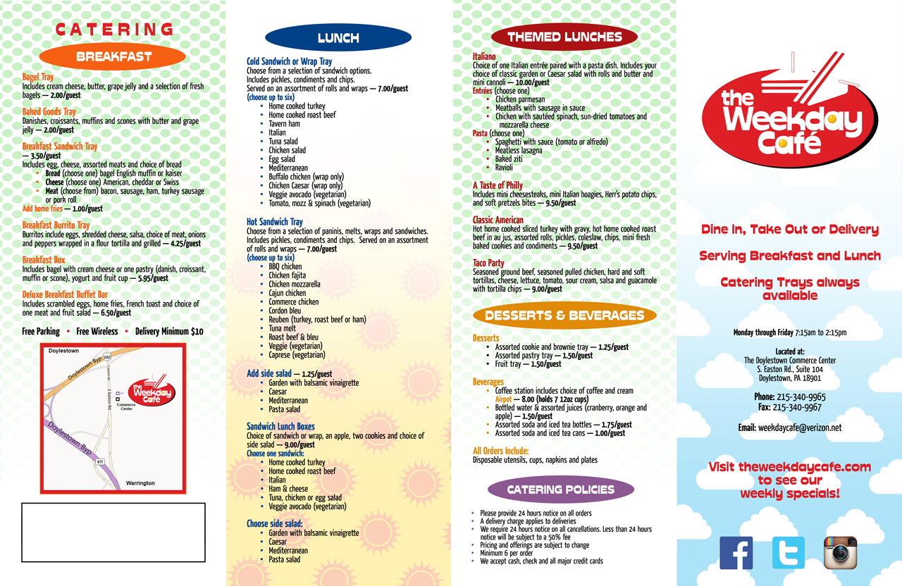 Menu Design by The Freelance Designer for The Weekday Cafe | Design #3531964