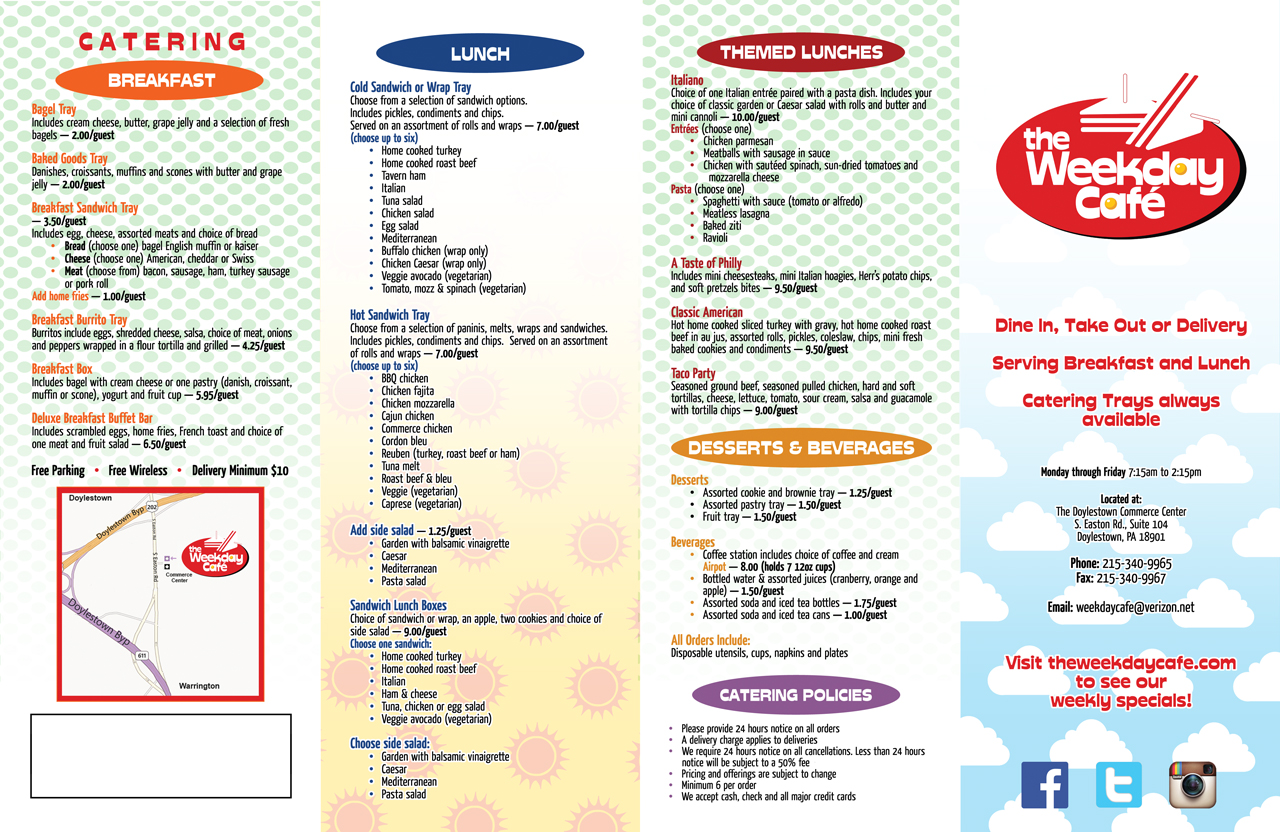 Menu Design by The Freelance Designer for The Weekday Cafe | Design #3536320