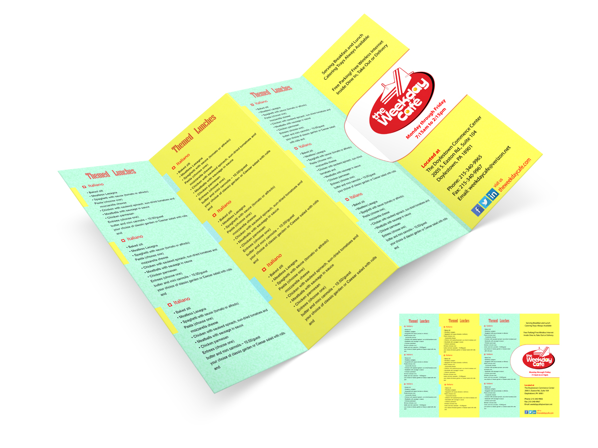 Menü-Design von Jenn Smith für The Weekday Cafe | Design #3505489