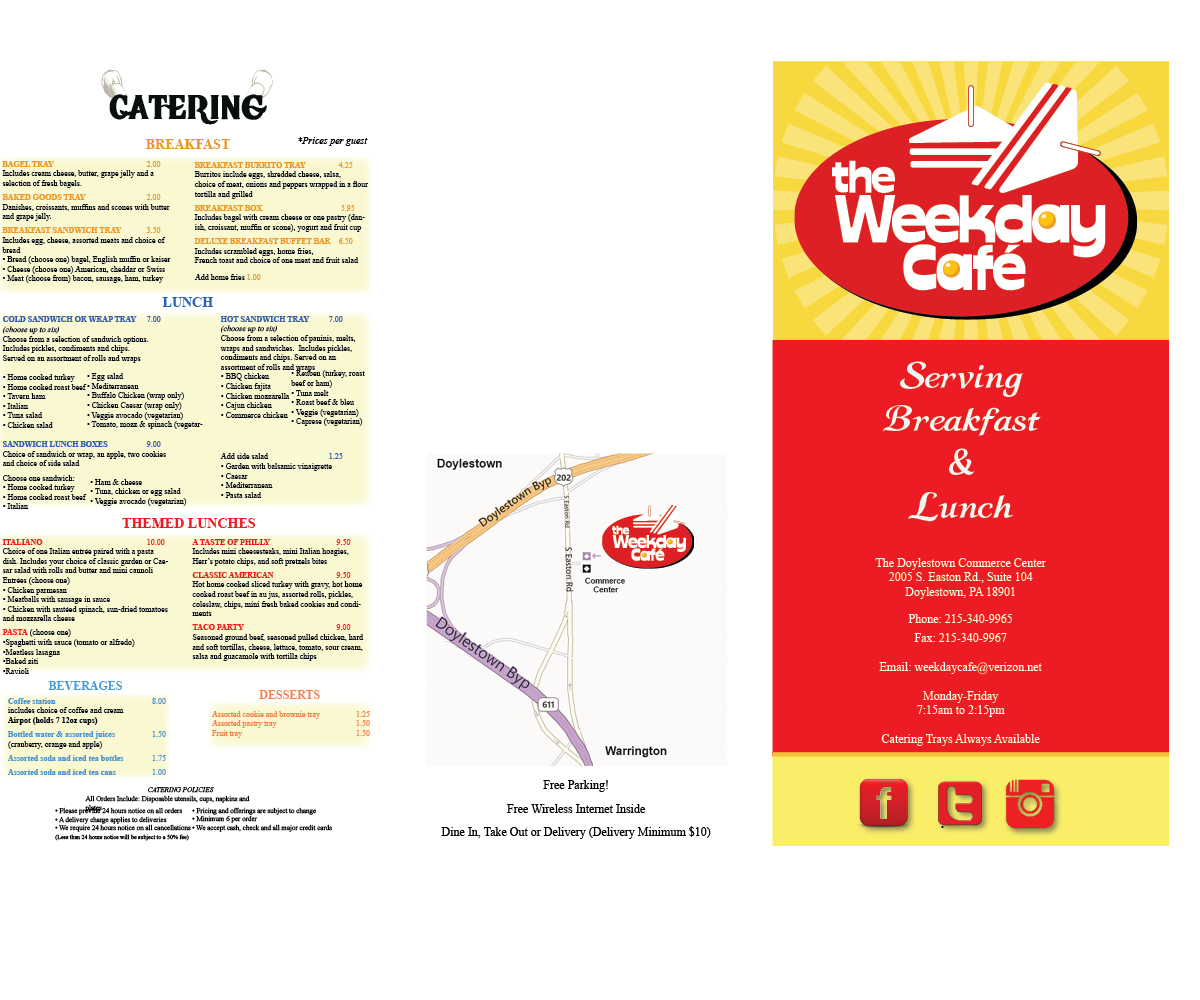 Menu Design by HECDesign for The Weekday Cafe | Design #3546646