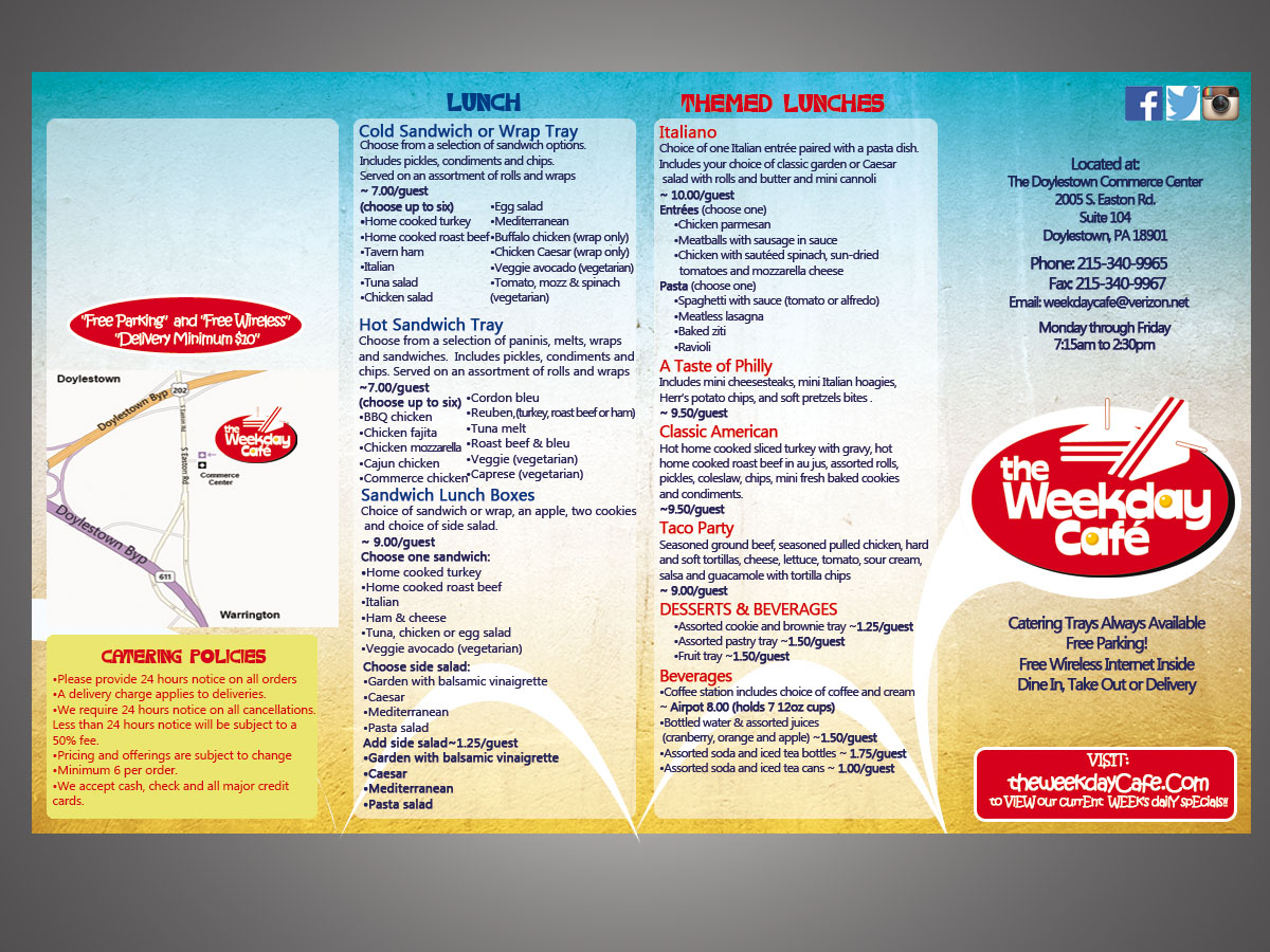 Menu Design by rafaelenmanuel2 for The Weekday Cafe | Design #3519864