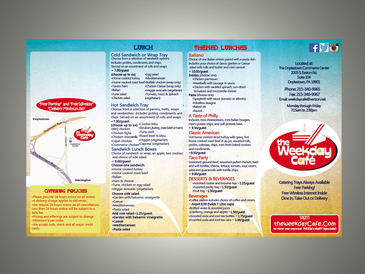 Menu Design by rafaelenmanuel2 for The Weekday Cafe | Design #3522256