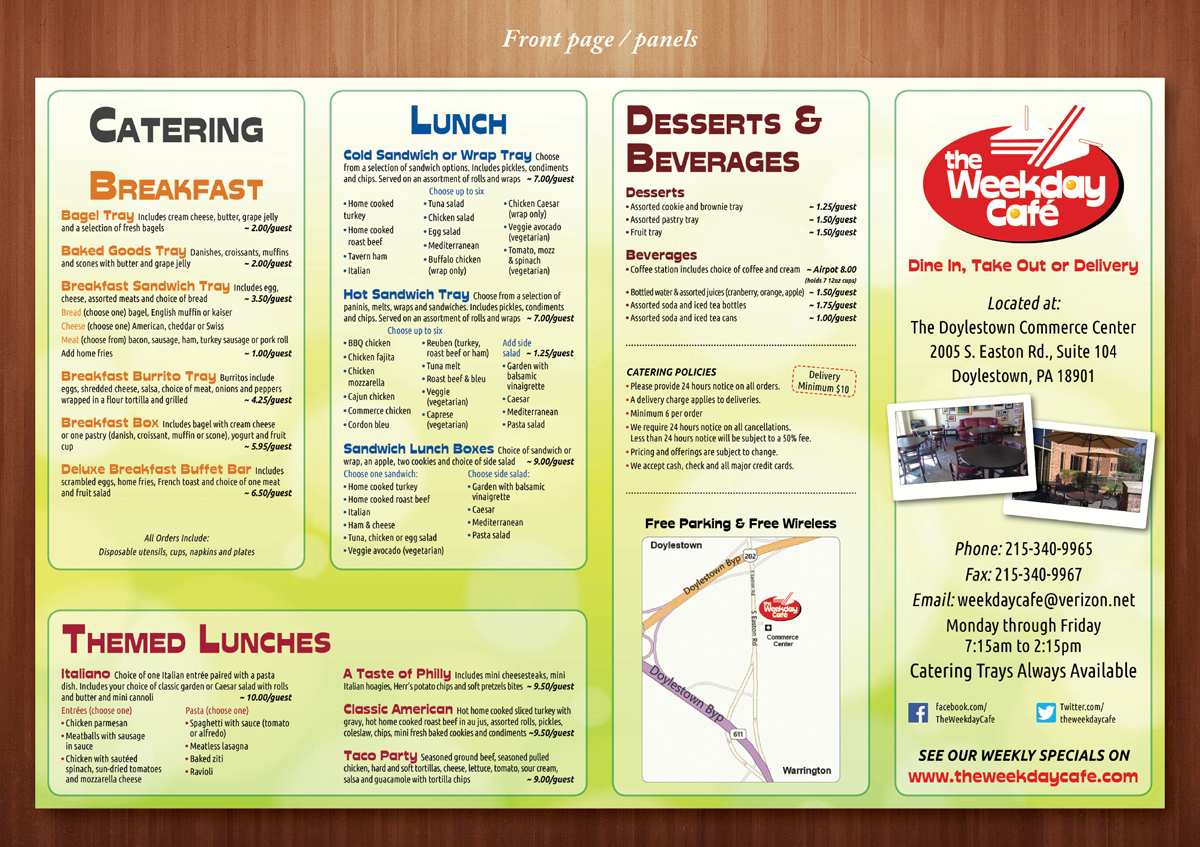 Menu Design by Ekanite for The Weekday Cafe | Design #3531452