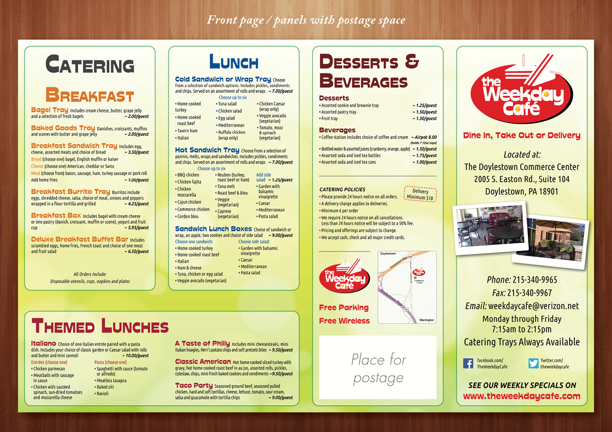 Menu Design by Ekanite for The Weekday Cafe | Design #3531730