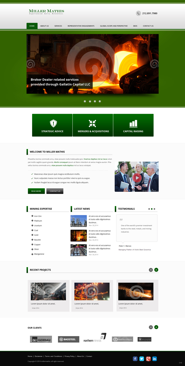 Web Design by pb for Miller Mathis | Design #3423527