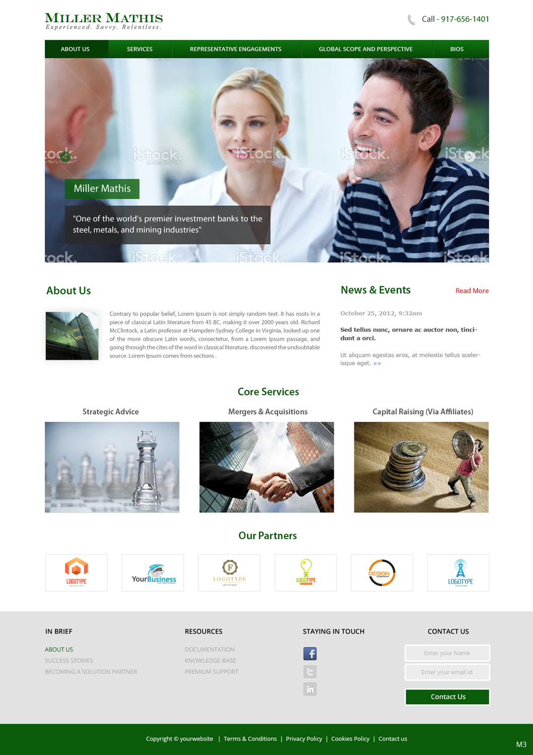Web Design by pb for Miller Mathis | Design #3423529