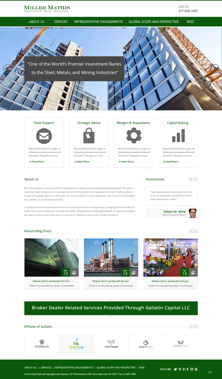 Web Design by pb for Miller Mathis | Design #3423534