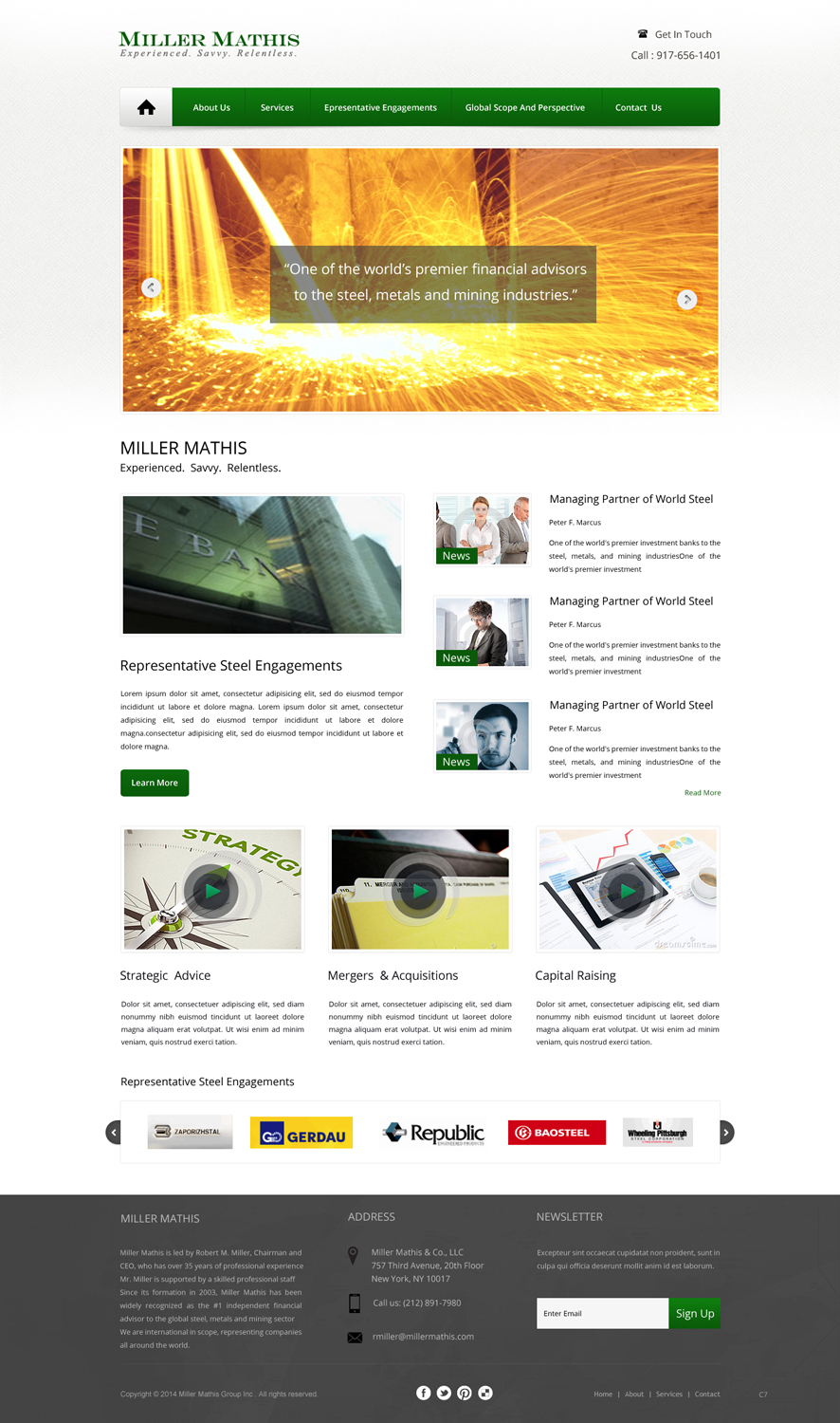 Web Design by pb for Miller Mathis | Design #3423536