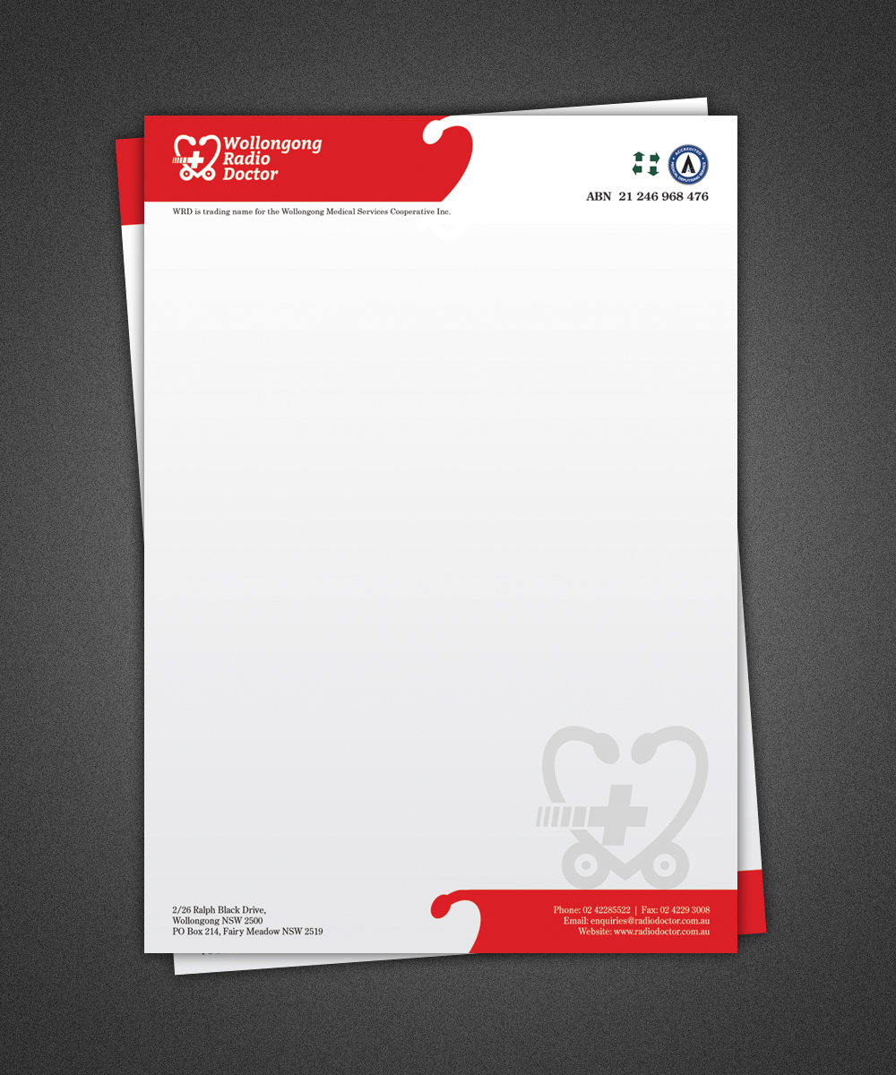 Radio Letterhead Design For Wollongong Radio Doctor By Pixeleas Design 3445834