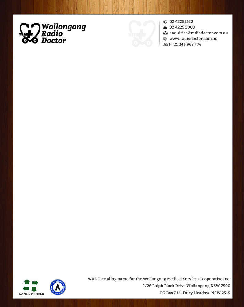 Letterhead Design by HarmiDesigning for Wollongong Radio Doctor | Design #3461373