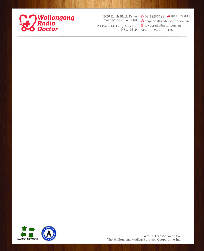 Letterhead Design by HarmiDesigning for Wollongong Radio Doctor | Design #3465580