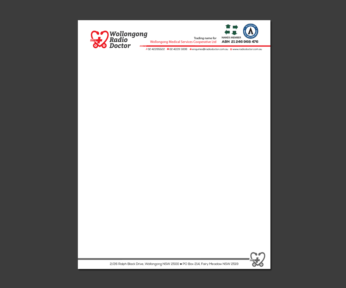 Letterhead Design by kousik for Wollongong Radio Doctor | Design #3495036