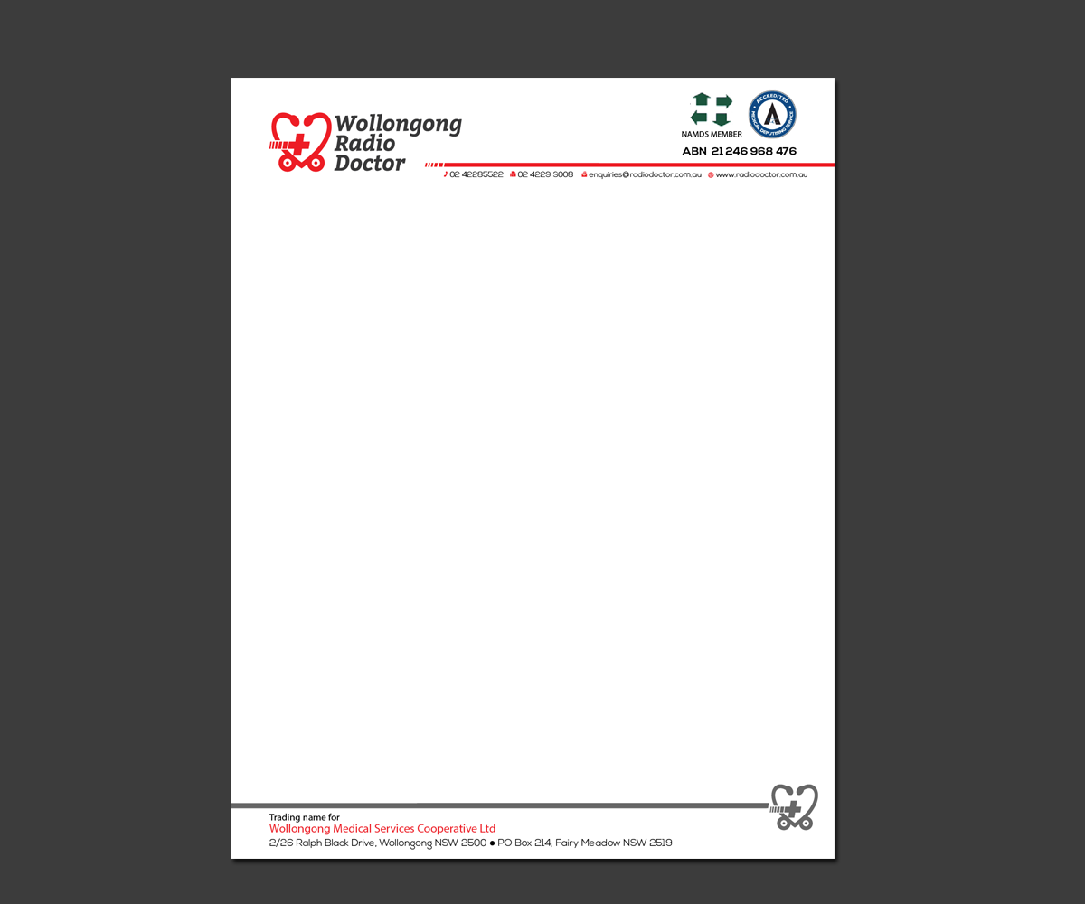 Radio Letterhead Design for Wollongong Radio Doctor by ...