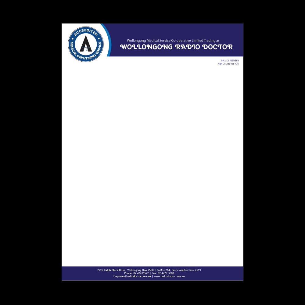 Radio Letterhead Design for Wollongong Radio Doctor by Yas media | Design #3464283