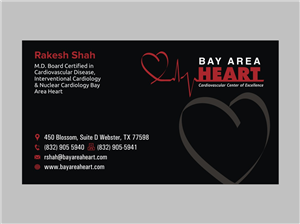 Business Card Design by INDIAN_Ashok for Bay Area Heart | Design: #3419619