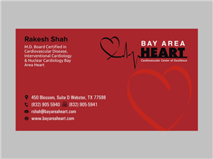 Business Card Design by INDIAN_Ashok for Bay Area Heart | Design: #3419624