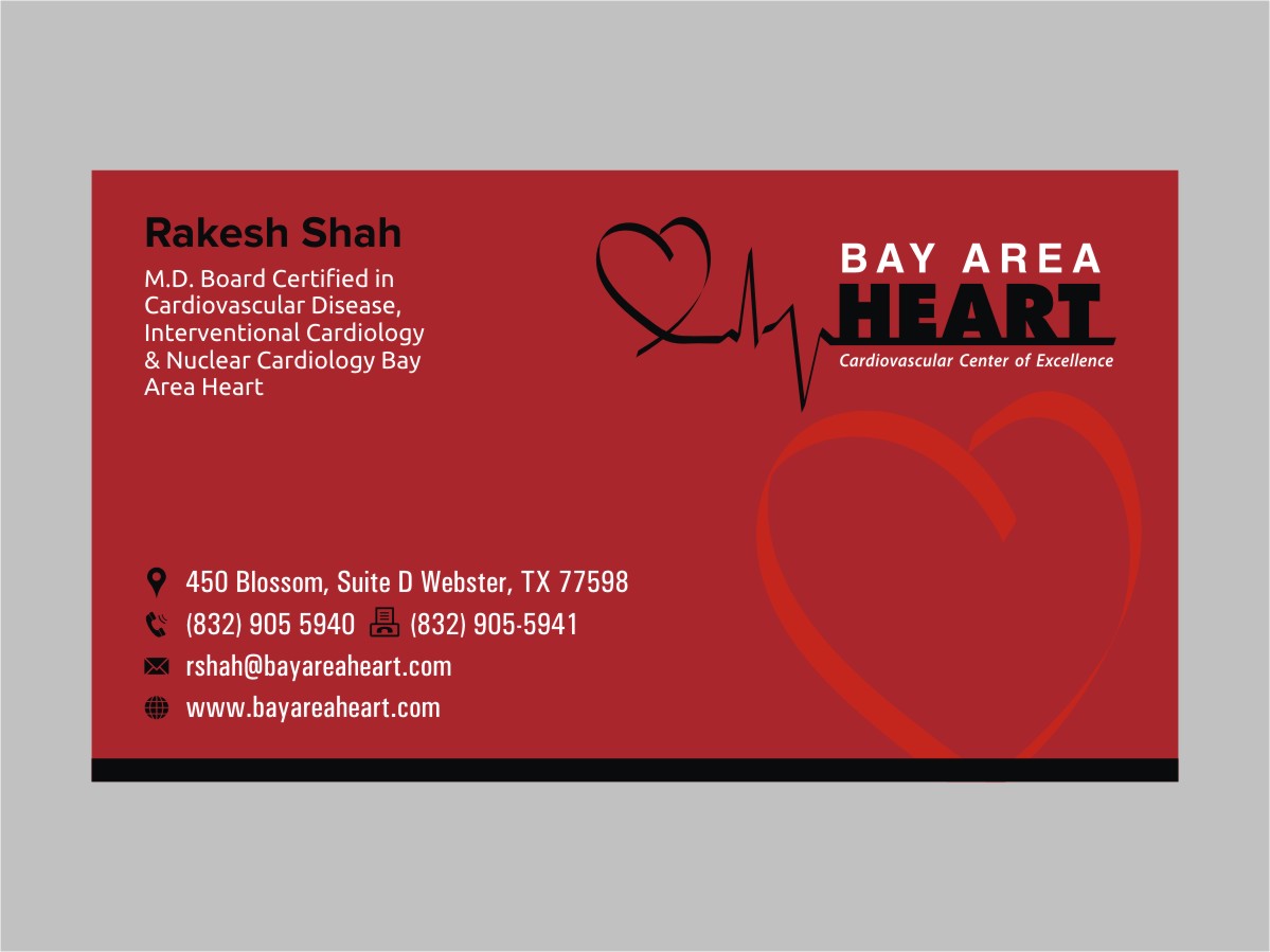 Business Card Design by INDIAN_Ashok for Bay Area Heart | Design #3419628
