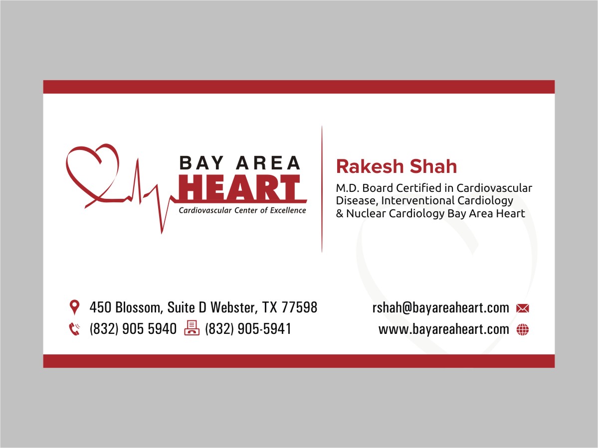 Business Card Design by INDIAN_Ashok for Bay Area Heart | Design #3419670
