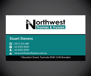 Business Card Design by joliau for Northwest Frames and Trusses | Design: #3421226