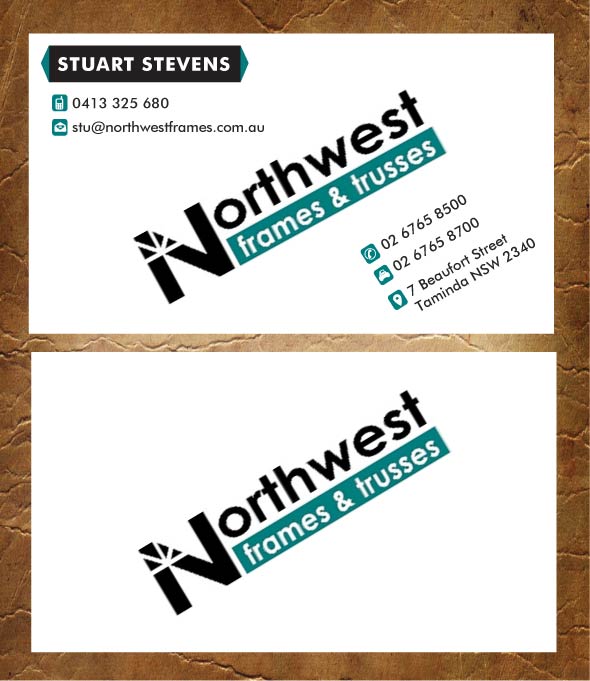 Business Card Design by Sandy1155 for Northwest Frames and Trusses | Design #3429258