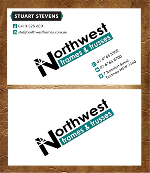 Business Card Design by Sandy1155 for Northwest Frames and Trusses | Design: #3429258