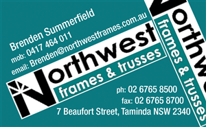 Business Card Design by ChristineDeye for Northwest Frames and Trusses | Design: #3423640