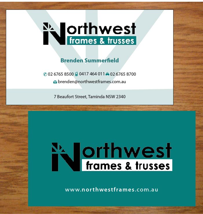 Design de Carte de Visite par Joy16589 pour Northwest Frames and Trusses | Design #3421230