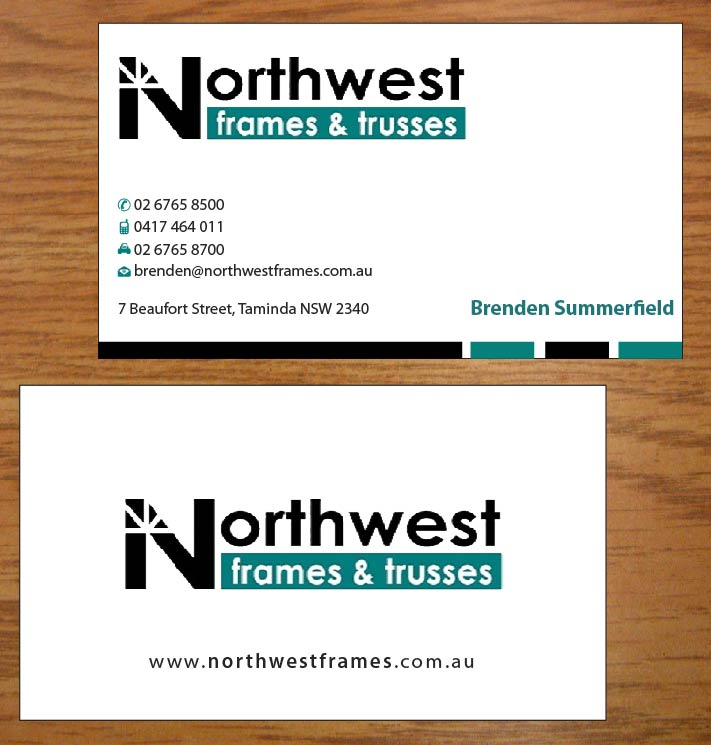 Diseño de Tarjeta de Presentación por Joy16589 para Northwest Frames and Trusses | Diseño #3421237