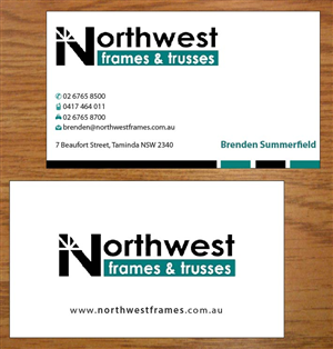 Diseño de Tarjeta de Presentación por Joy16589 para Northwest Frames and Trusses | Diseño: #3421237