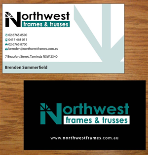 Diseño de Tarjeta de Presentación por Joy16589 para Northwest Frames and Trusses | Diseño: #3421242