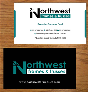 Diseño de Tarjeta de Presentación por Joy16589 para Northwest Frames and Trusses | Diseño: #3421260