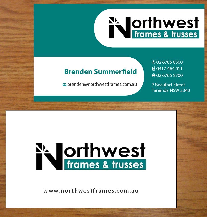 Business Card Design by Joy16589 for Northwest Frames and Trusses | Design #3421272