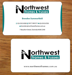 Diseño de Tarjeta de Presentación por Joy16589 para Northwest Frames and Trusses | Diseño: #3421281