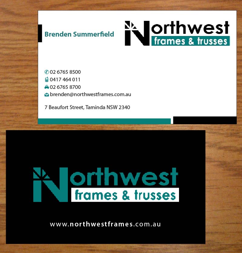 Design de Carte de Visite par Joy16589 pour Northwest Frames and Trusses | Design #3421295