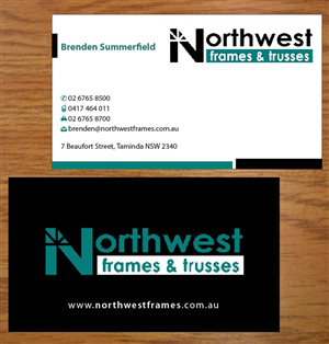 Diseño de Tarjeta de Presentación por Joy16589 para Northwest Frames and Trusses | Diseño: #3421295